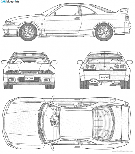 1995 Nissan Skyline GT-R R33 Coupe blueprint